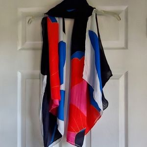 Red white blue scarf unbranded EUC